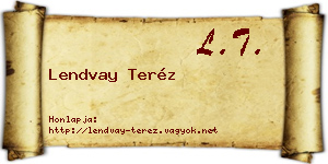 Lendvay Teréz névjegykártya